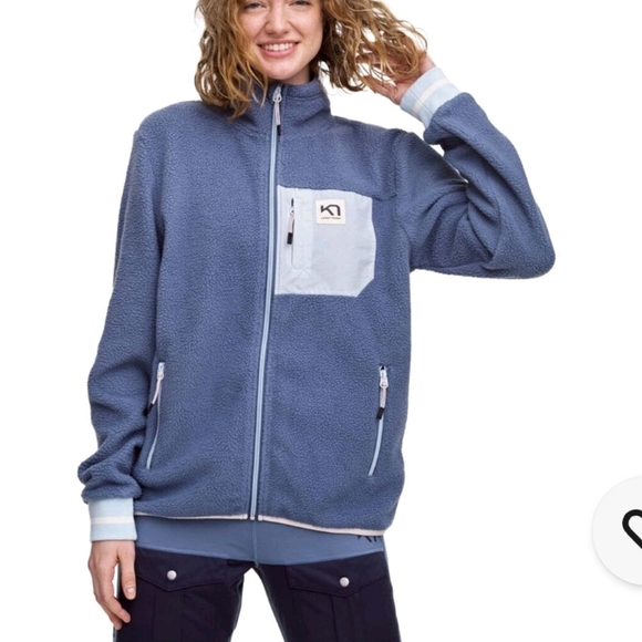 Kari Traa Rothe Blue Sail Fleece Full Zip Jacket Sz Large - Picture 1 of 9